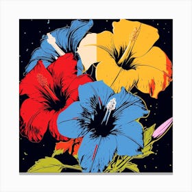 Andy Warhol Style Pop Art Flowers Moonflower 1 Square Canvas Print