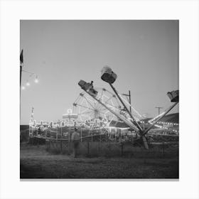 Untitled Photo, Possibly Related To Klamath Falls, Oregon, Carnival Rides At The Circus By Russell Lee Canvas Print