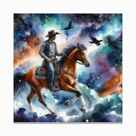 Cowboy In The Sky Canvas Print