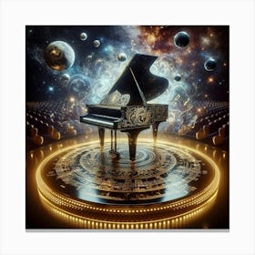 Grand Piano In Space Canvas Print