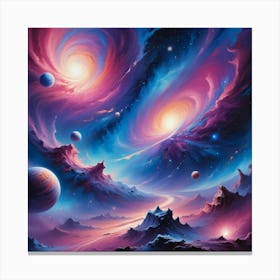 Galaxy Painting Paintings Art Print Canvas Print