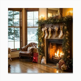 Christmas In The Living Room 59 Canvas Print