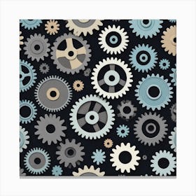Seamless Pattern Of Gears Canvas Print