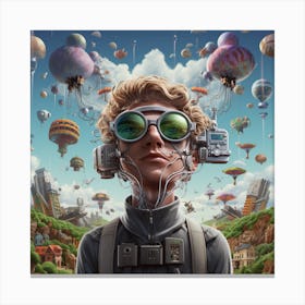 Young Man In Space Canvas Print