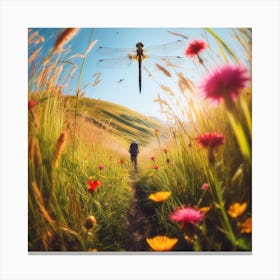 Dragonfly In The Meadow 4 Canvas Print