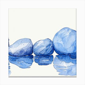 Watercolor - Blue Rocks Canvas Print