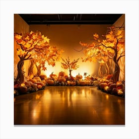 Autumn Themed Generative Light Decor Captures The Essence Of Thanksgiving Manipulations Of Holiday (2) Canvas Print