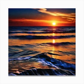 Sunset Over The Ocean 113 Canvas Print