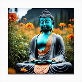 Buddha In The Field Canvas Print