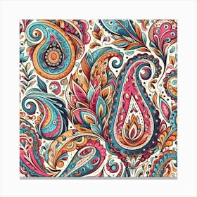 Colorful paisley pattern Canvas Print