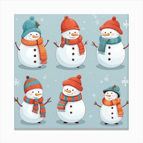 Snowman Set Canvas Print