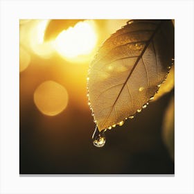 Water Drop On A Leaf Canvas Print