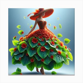 Girl In A Dress Canvas Print