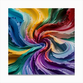 Abstract Swirl Of Colorful Paint Canvas Print