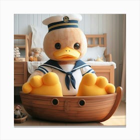 Duck In A Boat Canvas Print