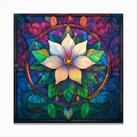 Flowers Stained Glass Sublimation 4 Canvas Print