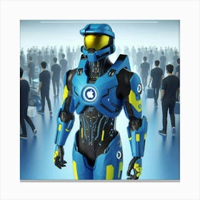 Blue Robot Canvas Print