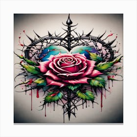 Rose Tattoos Canvas Print