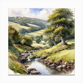 Stream In The Countryside 9 Canvas Print