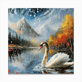 Swan In The Lake 1 Canvas Print