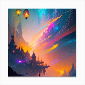 An Abstract Color Explosion 4, that bursts with vibrant hues and creates an uplifting atmosphere. Generated with AI, Art style_Mystical,CFG Scale_10,Step Scale_50. Canvas Print
