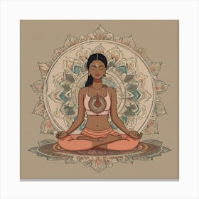 Meditating Woman Energy auras 1 Canvas Print