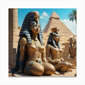 Egyptian Statues Canvas Print