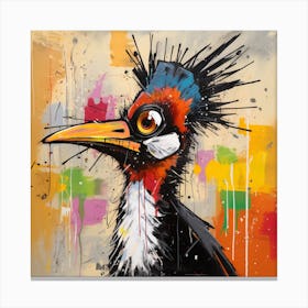 Abstract Crazy Whimsical Bird Canvas Print