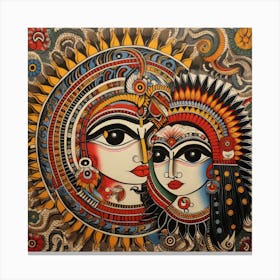 Radha And Krishna By artistai Canvas Print