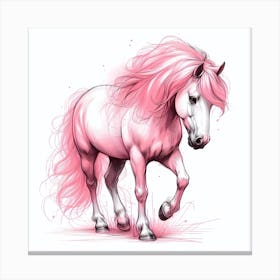 Pink Horse Painting Canvas Print