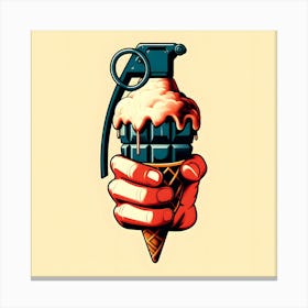 Ice Cream Bomb Illustration Canvas Print