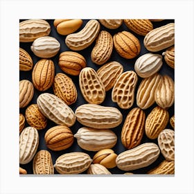 Peanuts On A Black Background 3 Canvas Print