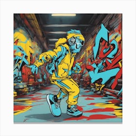 Andy Getty, Pt X, In The Style Of Lowbrow Art, Technopunk, Vibrant Graffiti Art, Stark And Unfiltere (27) Canvas Print