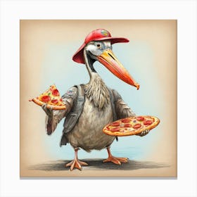 Pizza Pelican 1 Canvas Print