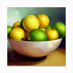 Lemons And Limes In Bowl Canvas Print