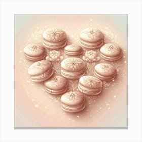 Macarons In A Heart Canvas Print