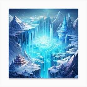 An Ephemeral Look At A Chilling Universe Trapped In An Unending Frost Crystalline Structures Within Canvas Print