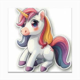 Unicorn Sticker 80 Canvas Print