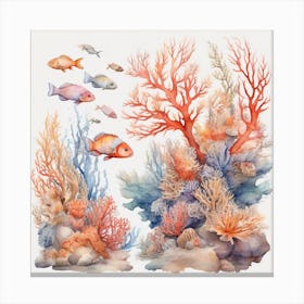 Sea Corals and fish 2 Canvas Print