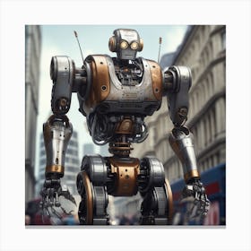 Robot On The Street 54 Canvas Print