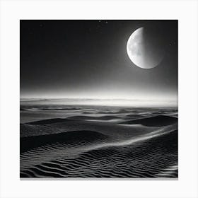 Moon In The Desert Canvas Print