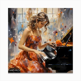 Woman Playing The Piano Canvas Print