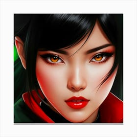 Raven Haired and Amber Eyes Canvas Print