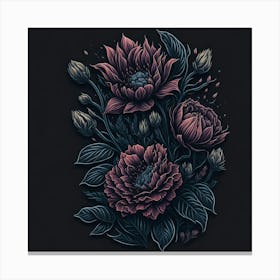 Peony Flowers Canvas Print