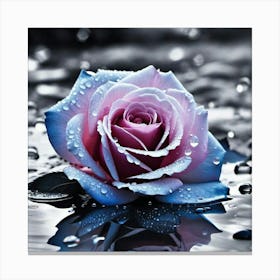 Rose In The Rain Canvas Print