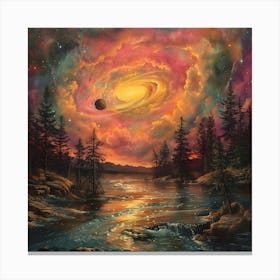 Galaxy In The Sky, Impressionism And Surrealism Canvas Print