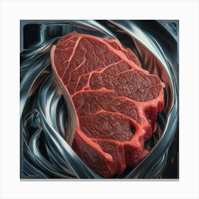 Steak In A Metal Container Canvas Print