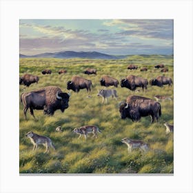 Bison Herd Canvas Print