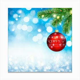 Christmas Tree Ball Background Holiday Merry Celebration Pine Ornament Glow Happy Design (15) Canvas Print