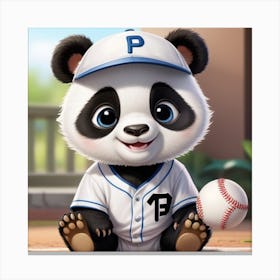 Baseball Panda Canvas Print